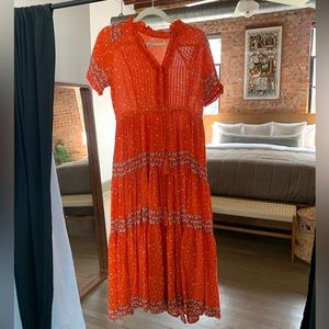 Orange free people maxi dress